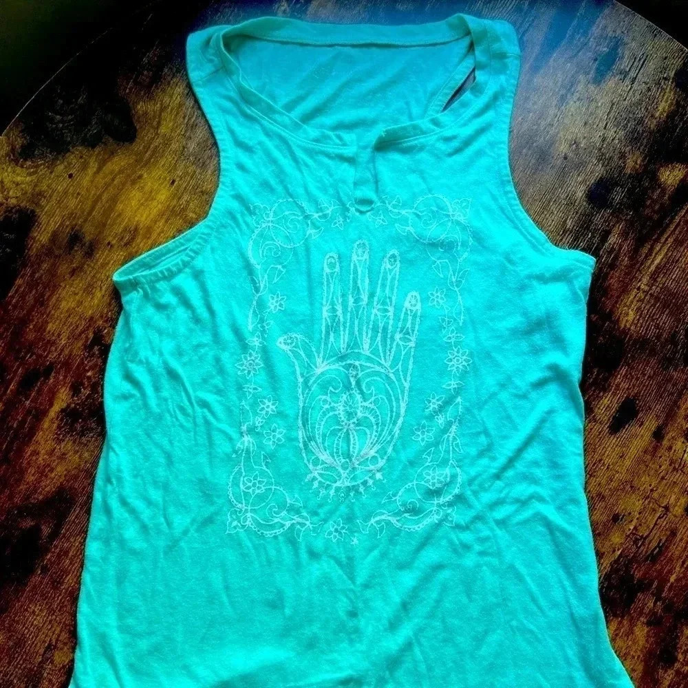 Lucky Brand racer back Hamsa tank top.